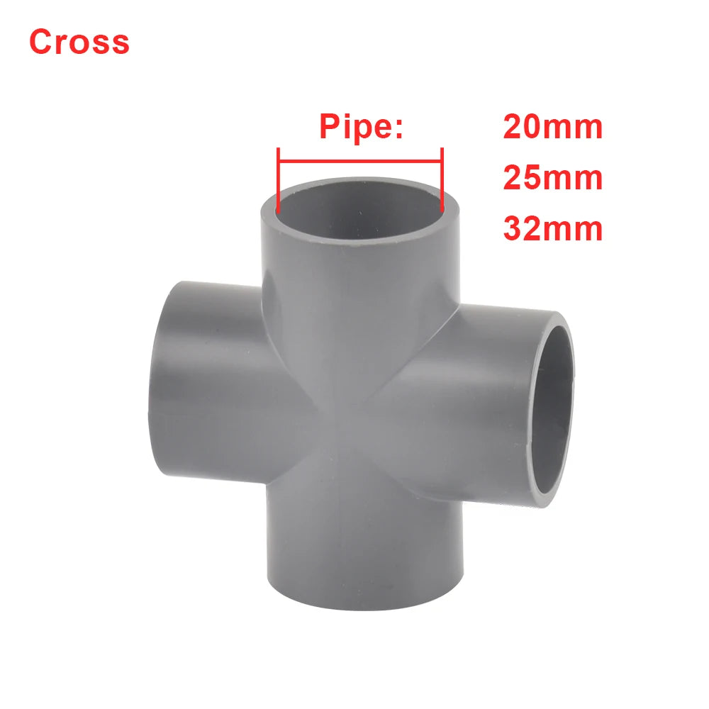 Inside Diameter 20/25/32mm 3-Way/4-Way/5-Way Three-Dimensional Pvc Connector Water Supply Pipe Fittings Equal Connectors