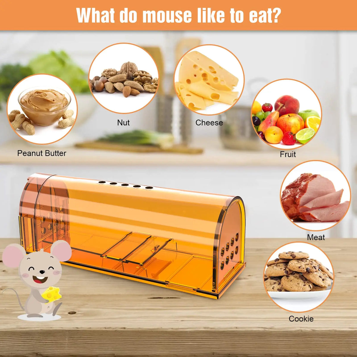 Reusable Live-Catch Mouse Trap Cage, 17 cm