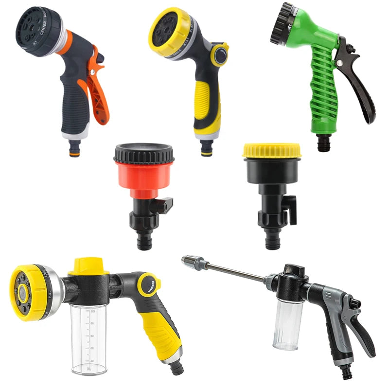 Garden Water Spray Gun High Pressure Water Gun Foam Water Bottle Spray Car Wash High Pressure Sprayer Watering Nozzle