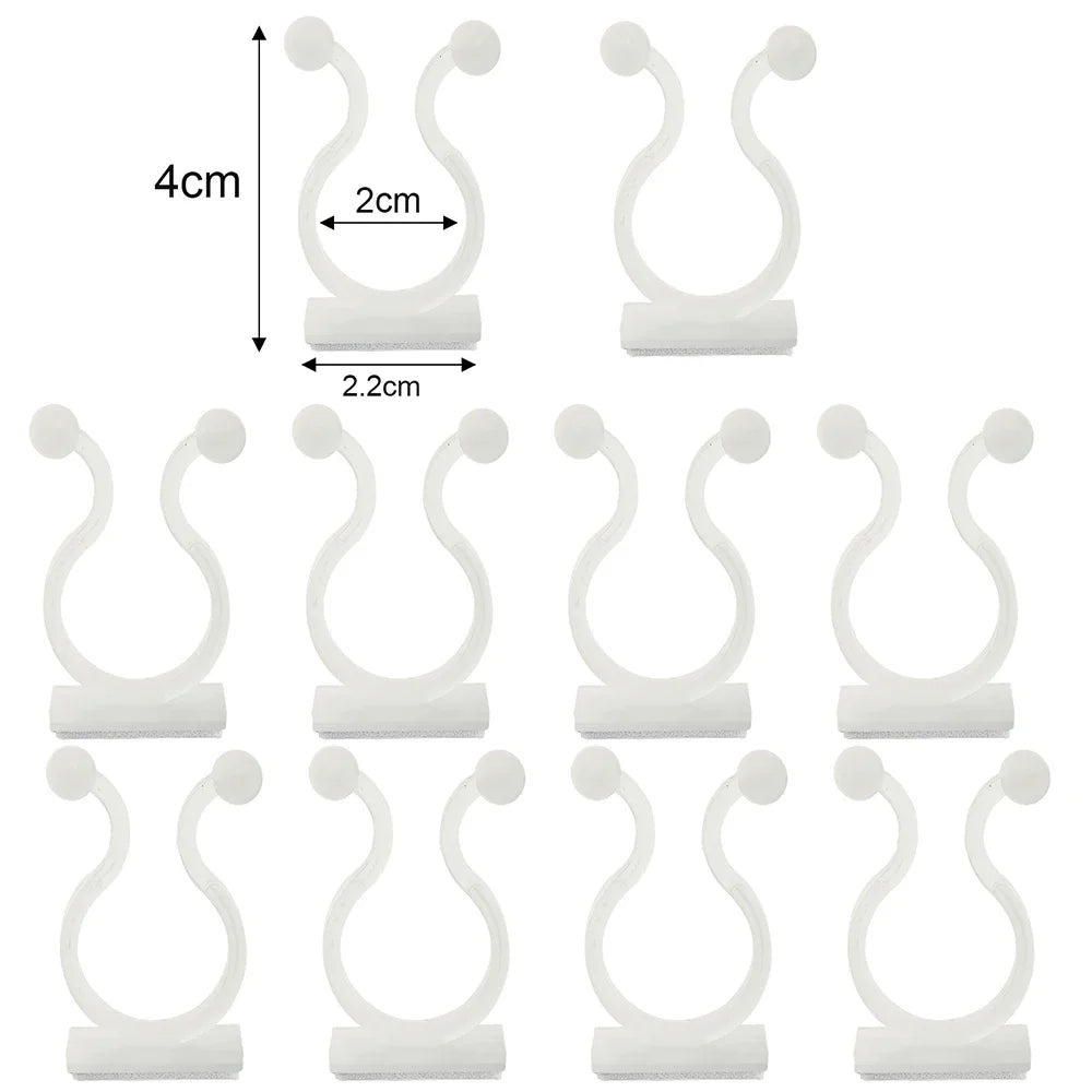 Self-Adhesive Plant Climbing Clips, Small/Medium/Large, 20–200 Pack