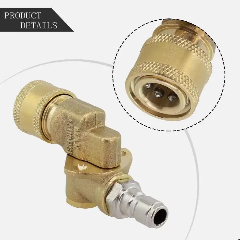 4500 PSI Pressure Washer Pivoting Coupler 1/4 Inch Quick Connect Adaptor Gutter Cleaning Attachment