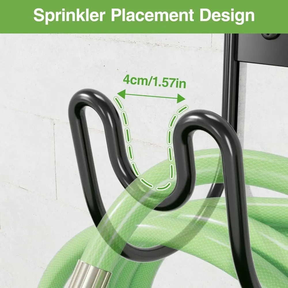 Wall-Mounted Metal Garden Hose Hanger, Black