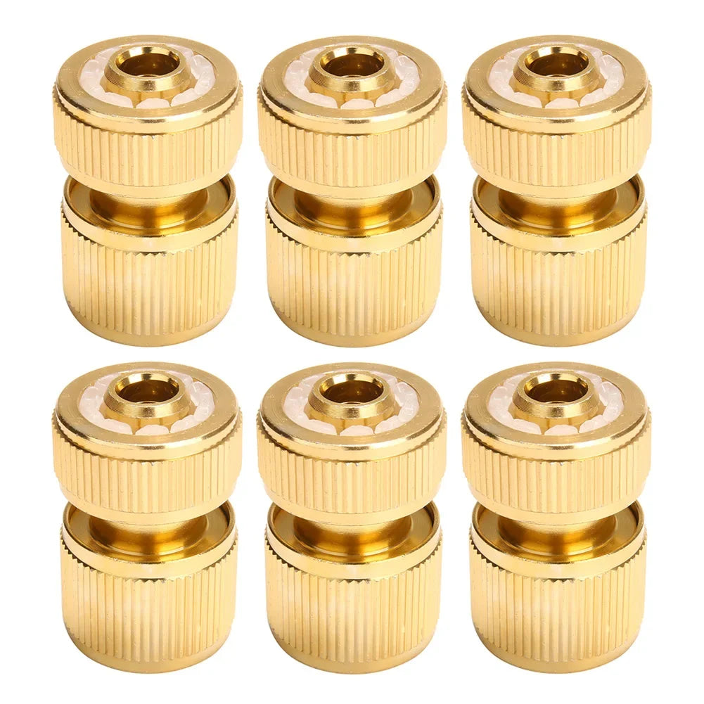 Brass-Coated Hose Adapter, 1/2" Quick Connect Swivel Connector Garden Hose Coupling Systems for Watering Irrigation
