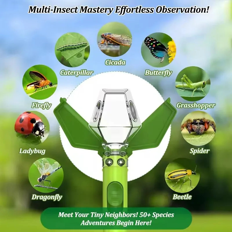Multifunctional Portable Insect Catcher Safe Release Mechanism Push Type Handheld Insect Trap Comfortable Grip Garden Accessory