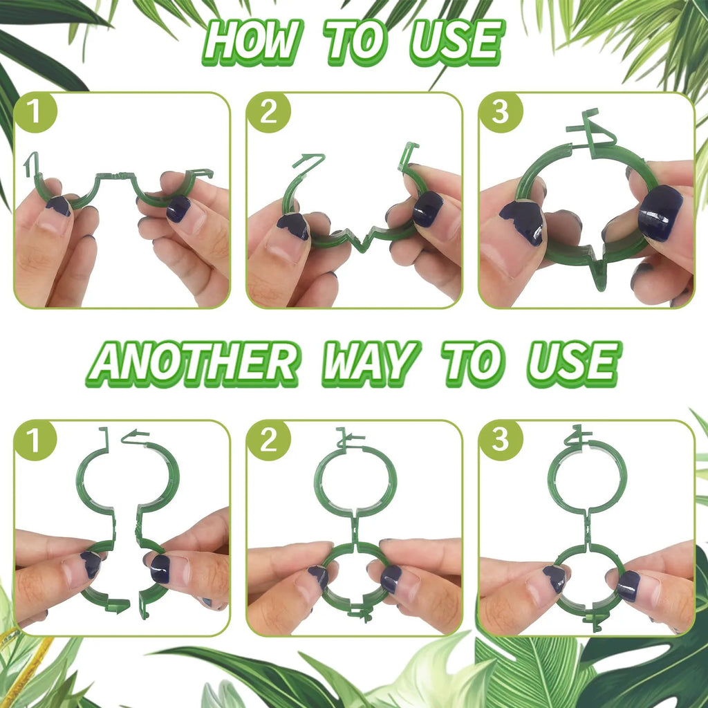 Plastic Plant Support Clips for Tomatoes and Vines, 100 or 300 Pack