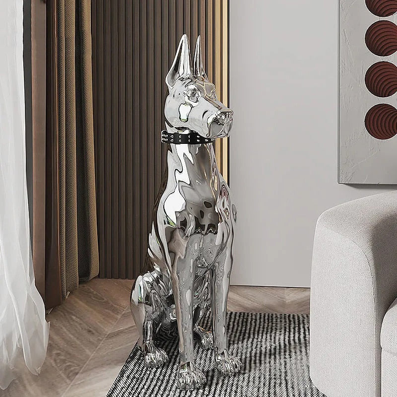 ArtZ® Electroplated Doberman Dog Statue