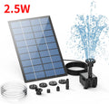 2.5W Solar Fountain Split Design with 6 Fountains and 4-foot Water Pipes for Outdoor Garden Solar Fountain Water Pump Decoration