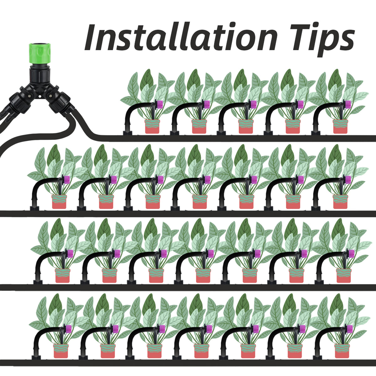 1pcs Drip Irrigation Tap Adapter 2-Way 4-Way Splitter for Garden 1/4'' Hose Automatic Watering System Kit Bonsai Pot Plant