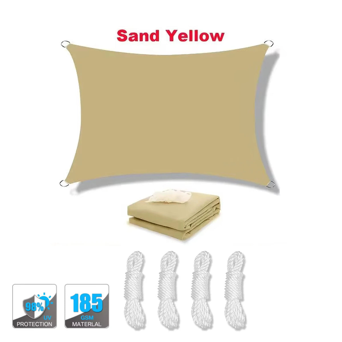 Shade Sail Canopy for Patio and Garden, Multiple Sizes and Colors