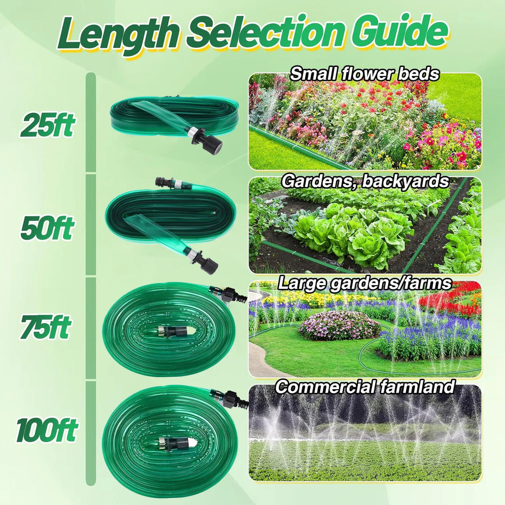 1PCS Multi-Directional Sprinkler Soaker Hose Durable Flat Water Saving Irrigation Tubing for Garden Lawn Plant Watering