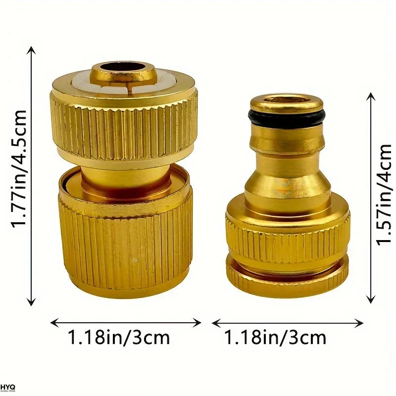 EU Standard Hose Fittings, 6 or 12 Pcs: 1/2" and 3/4" Tap Fittings with 1/2" Garden Quick Connectors
