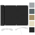 Balcony Privacy Screen, Polyester Oxford Fabric, 75–90 cm High