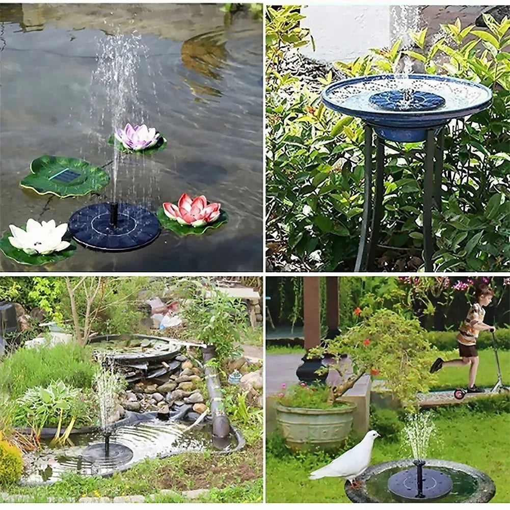 Floating Solar Fountain Pump for Bird Baths, 13, 16 or 18 cm