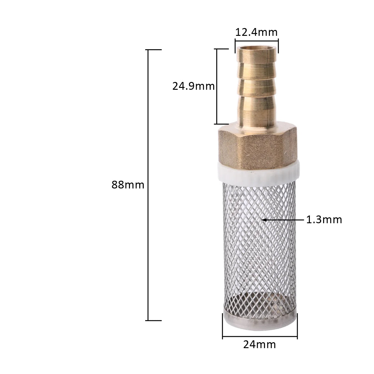 6-19mm Lengthened Stainless Steel Mesh Filter Garden Irrigation Pump Protection Hose Filter Water Cleaning Mesh Brass Filter