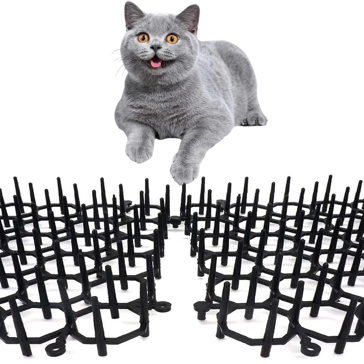 12 Pack Cat Deterrent Mat Scat Mat Spikes Plants Indoor Furniture Outdoor Garden Fence Pet Repellent Barrier Cats Repeller Dog