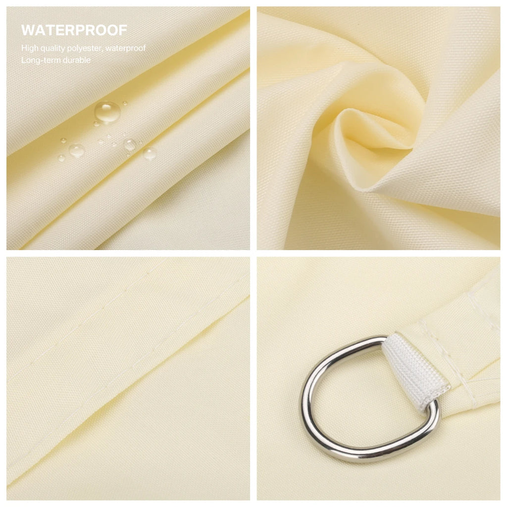 Shade Sail with Ropes, Rectangle, Square or Triangle, Sand or Beige