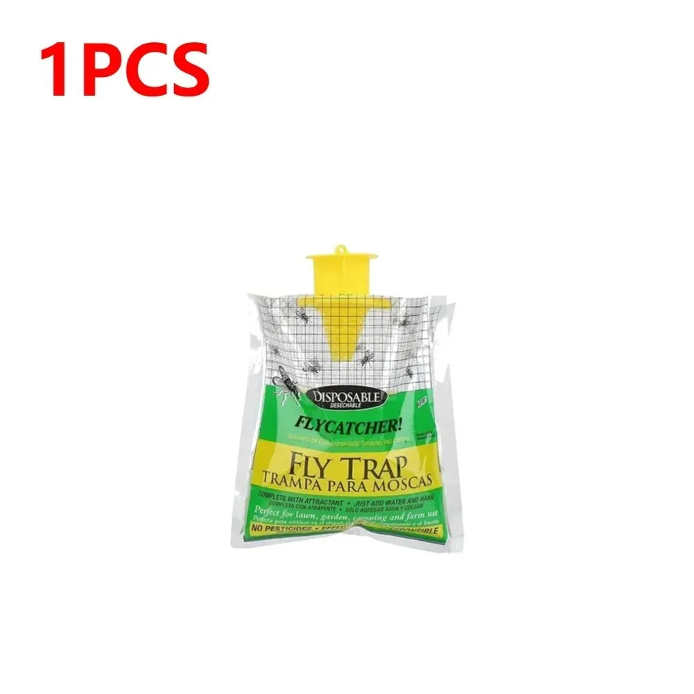 Hanging Fly Trap Bag with Fly Bait Disposable Flies Trap Non-Toxic Mosquito Trap Catcher Fly Wasp Insect Bug Killer Outdoor