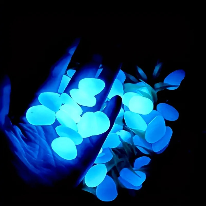 Glow-in-the-Dark Decorative Pebbles, 100 or 500 Pack