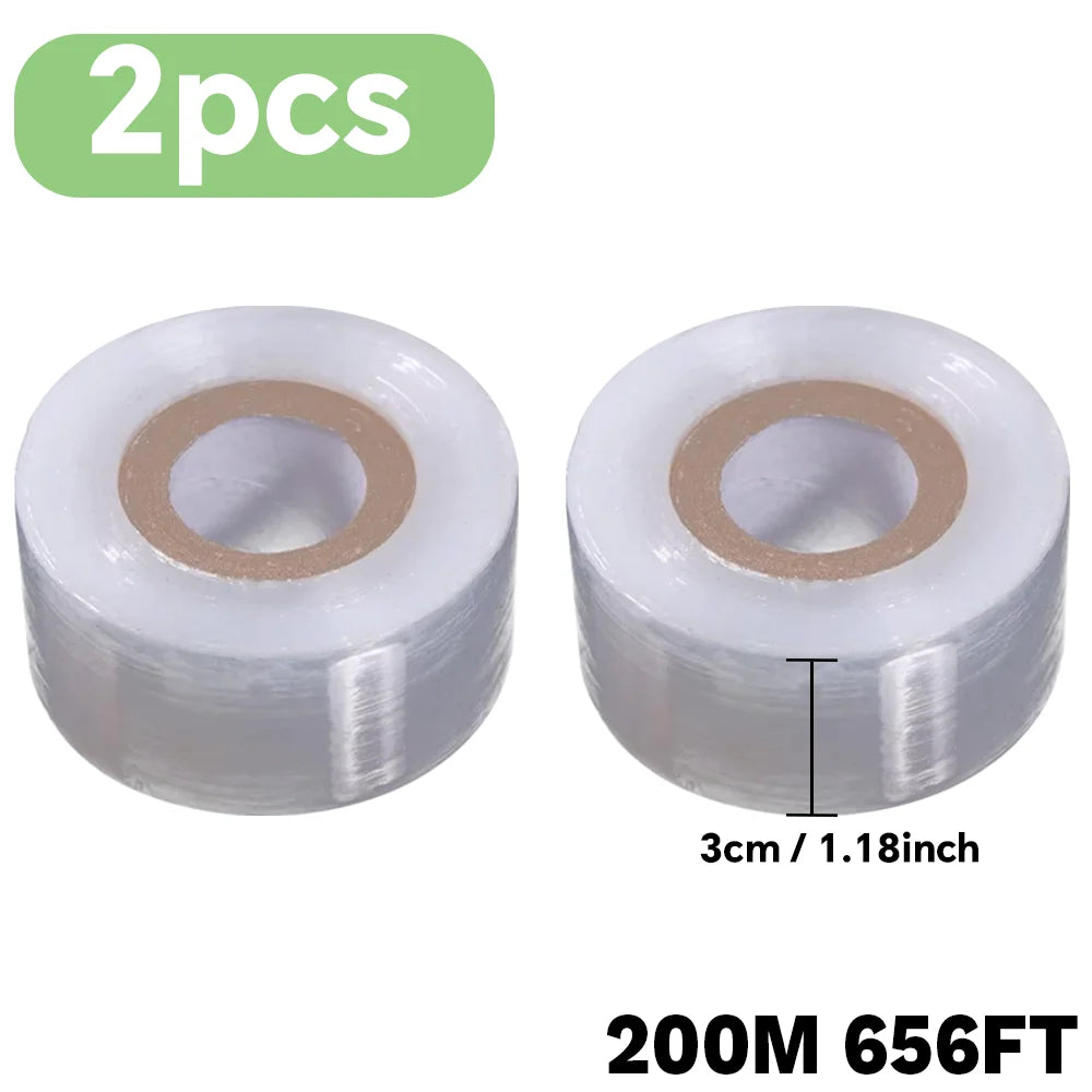 Clear PE Grafting Tape, 200 m Roll, 2, 3 or 5 cm Wide