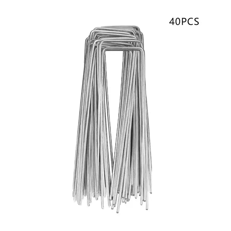 100-400Pcs U-shaped Ground Pegs with Buffer Washers Garden Pegs for Securing Weed Landscape Fabric Netting Garden Lawn Accessory