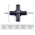 5Pcs Black Pipe Connector DIY Shelf Tent Fixed Connector Fittings I.D 8/12/16/19mm ABS Plastic Tee Four Way Elbow Straight Joint
