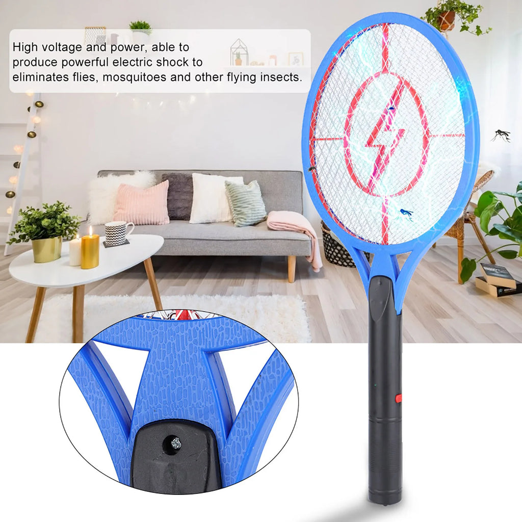 Mosquito Killer Triple  Battery Power Fly Swatter Pest  Electric Repeller Bug  Racket Wireless Long Handle Tool