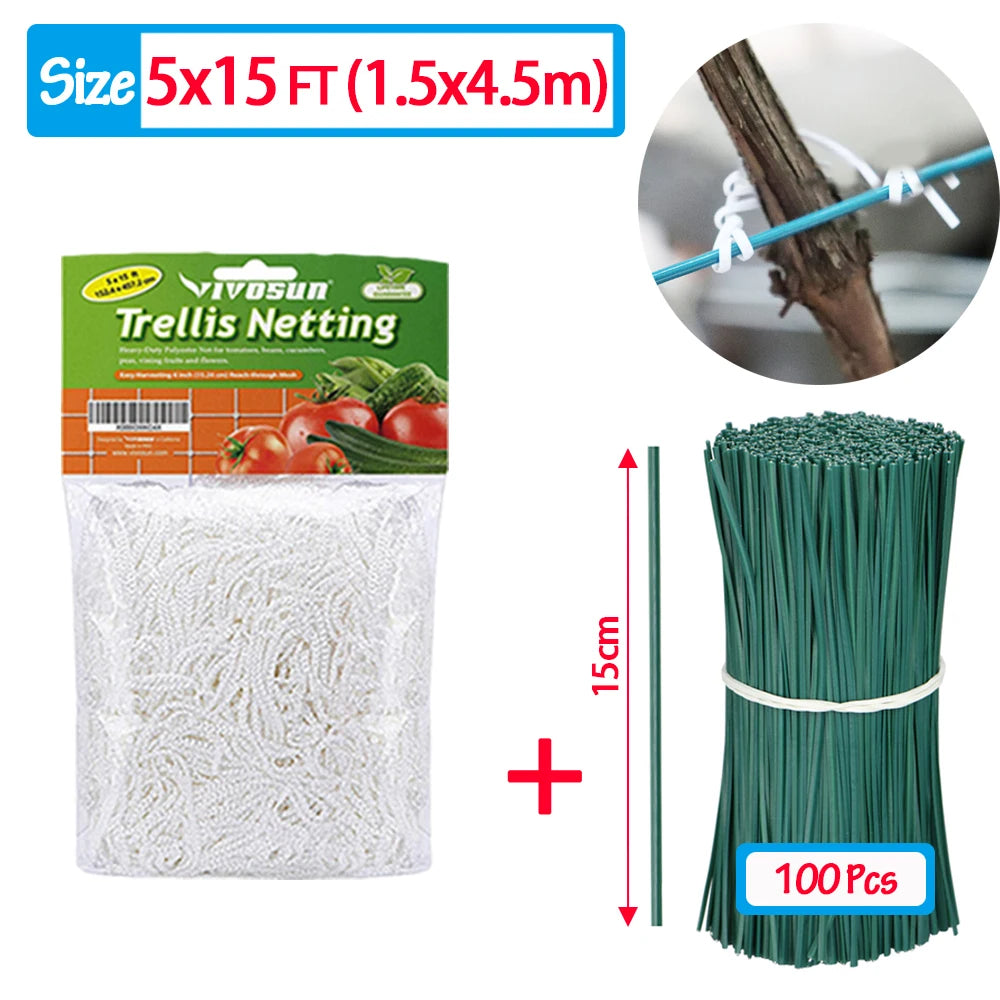 Garden Climbing Net Trellis Netting Heavy-Duty Plant Support Stand for Flowers Vegetable Vine Orchard Gardening Tools