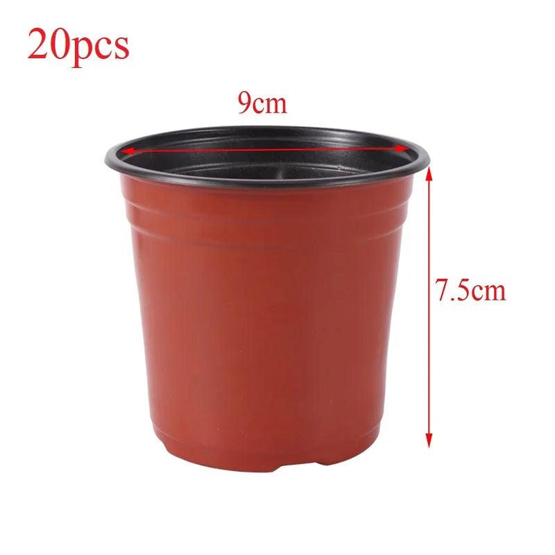 Plastic Nursery Pots with Drainage, 9, 10 or 12 cm, 20 or 50 Pack