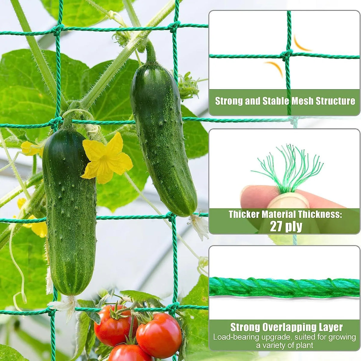 Nylon Trellis Netting for Climbing Plants, 0.9 × 1.8 m to 5 × 1.8 m