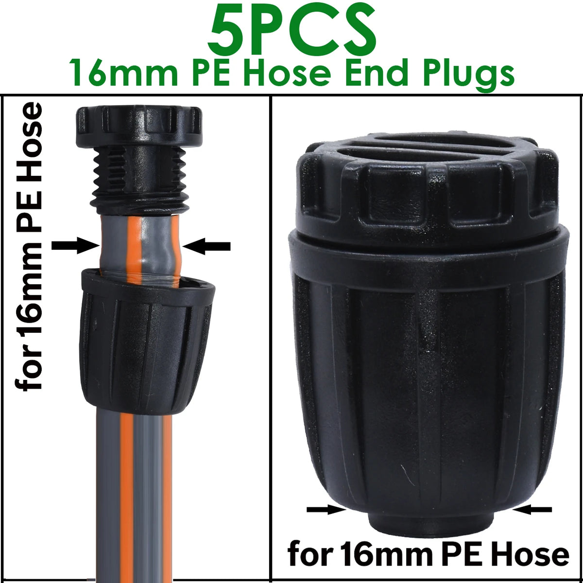 KESLA 5PCS 16mm 1/2'' PE Pipe Connector Splitter Tee Coupling Threaded Lock to 4/7mm 3/5mm Hose Garden Watering Drip Irrigation