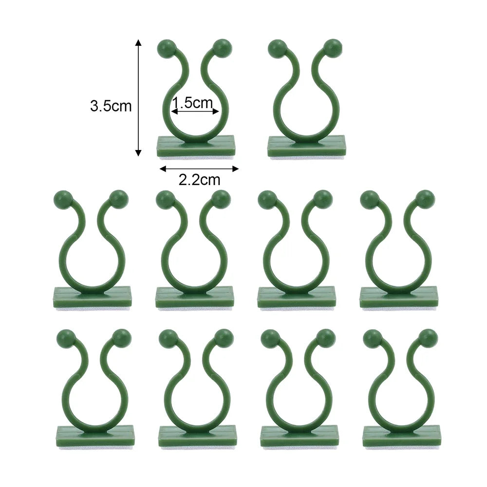 Self-Adhesive Plant Climbing Clips, Small/Medium/Large, 20–200 Pack