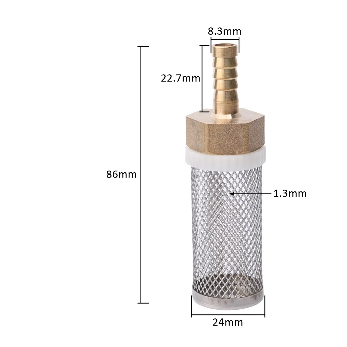6-19mm Lengthened Stainless Steel Mesh Filter Garden Irrigation Pump Protection Hose Filter Water Cleaning Mesh Brass Filter