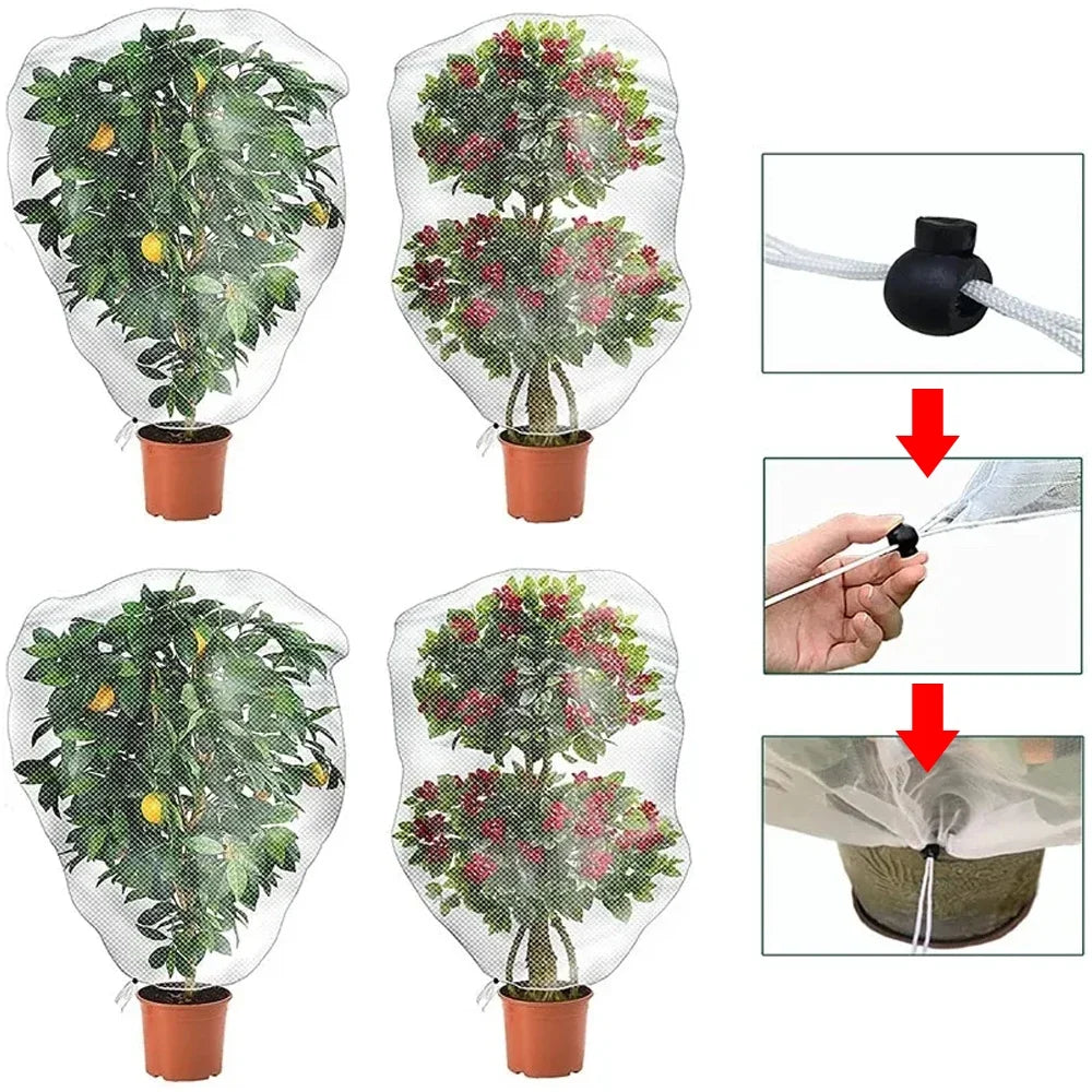 Drawstring Garden Netting Bags for Fruit, Vegetables and Small Trees