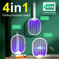 Foldable Electric Mosquito Killer Racket - 3000V Bug Zapper with UV Light, USB Rechargeable Fly Swatter Insect Trap
