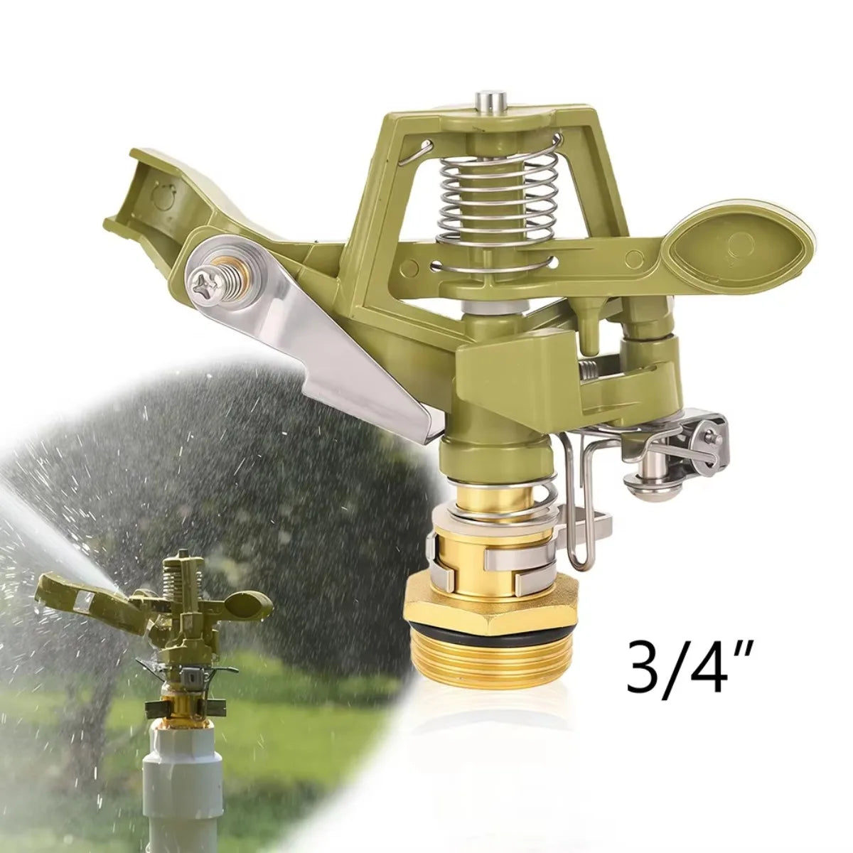 1/2" /3/4" Connections Metal 360° Rotating Pulsating Sprinkler Rocker Arm Fits for Lawn Garden Irrigation Sprinkler Rocker Arm
