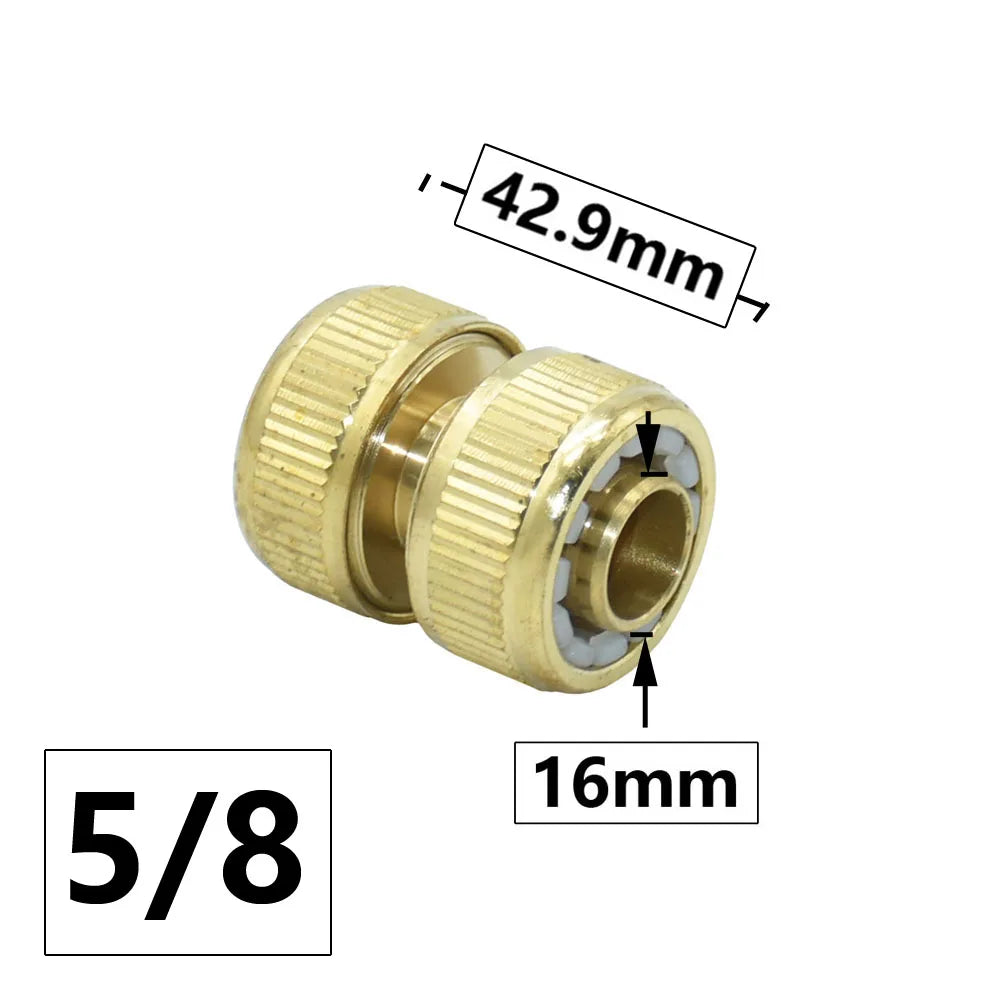 Brass 16mm Nipple Quick Connector 1/2'' 3/4'' 1'' Thread Hose Quick Connector Car Wash Garden Irrigation Water Gun Fitting