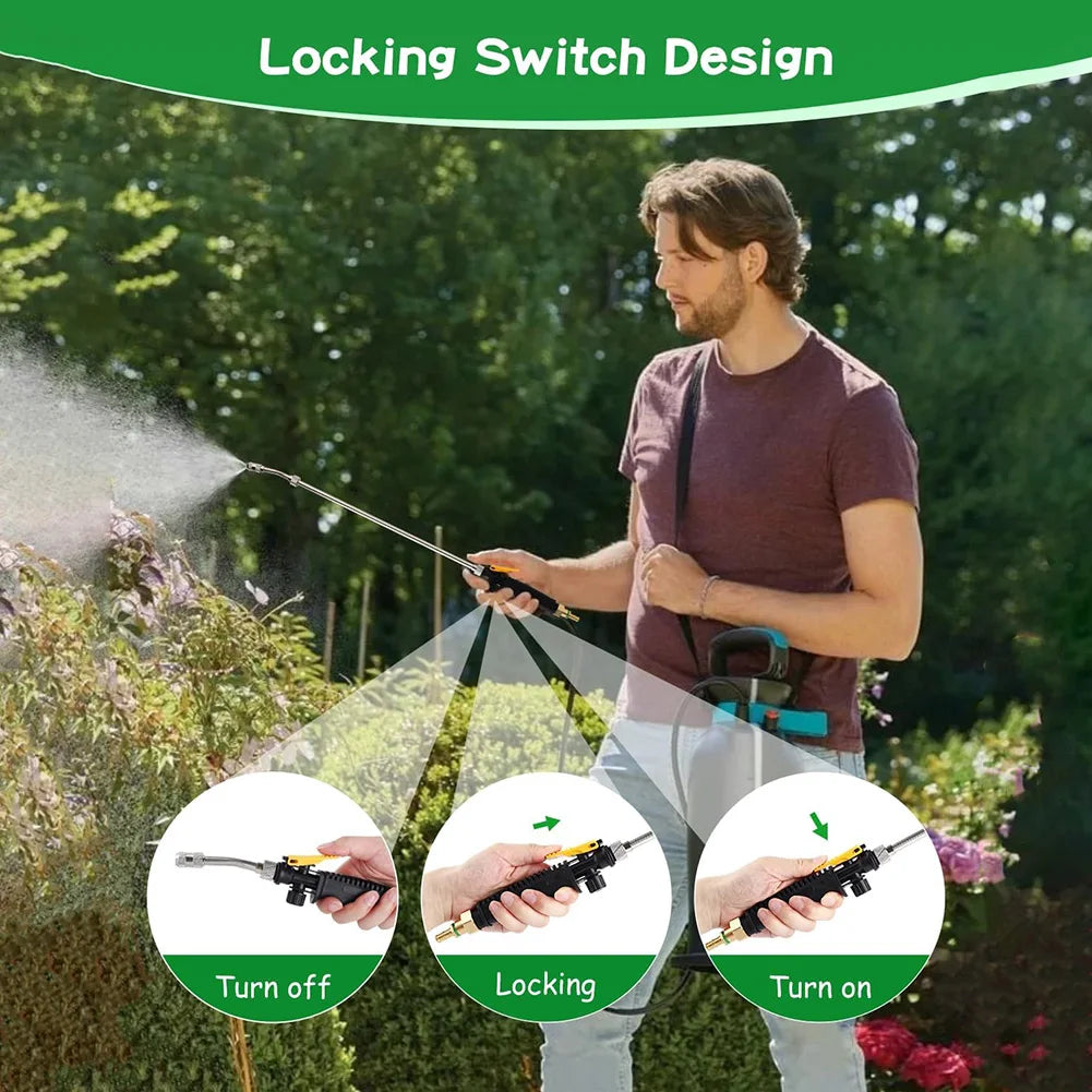 73/30cm Stainless Steel Watering Wand Sprayer with 3/8" Brass Barb Connector - Durable Adjustable Lightweight Garden Hose Nozzle