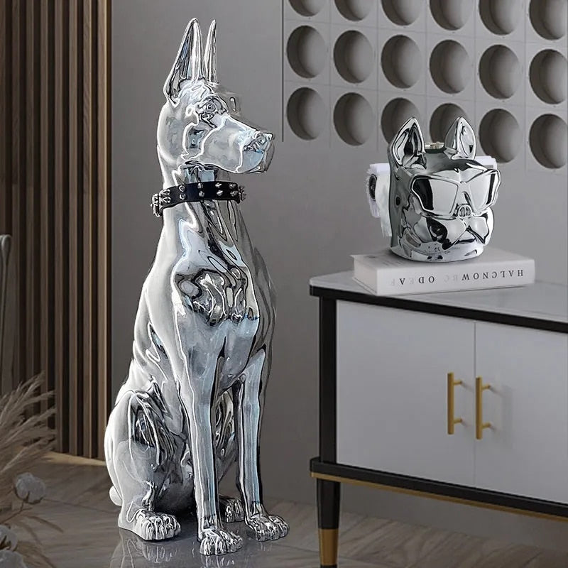 ArtZ® Electroplated Doberman Dog Statue