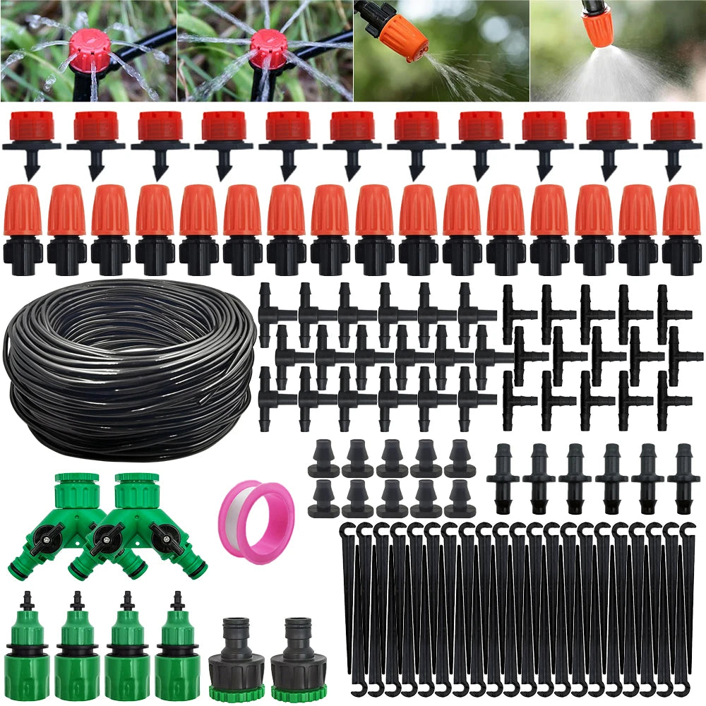 Irrigation System Garden Tools Drip Watering Kits Automatic Watering Hose With Adjustable Drippers, Convenient Installation, Saves Water