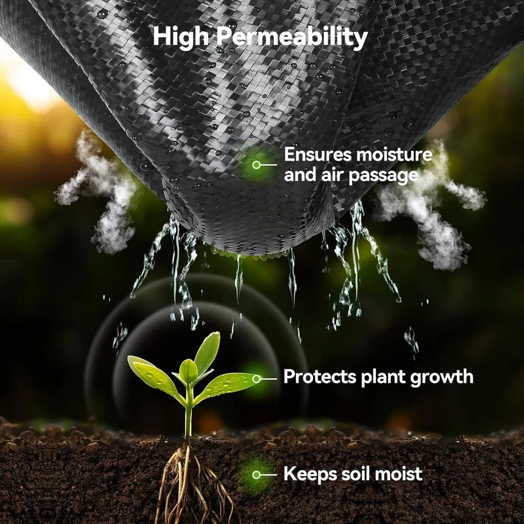 Weed Film, Garden Landscape Fabric, Weed Proof Cloth, Strong Breathable Plastic Covering, Thick and Durable Floor Covering Pad