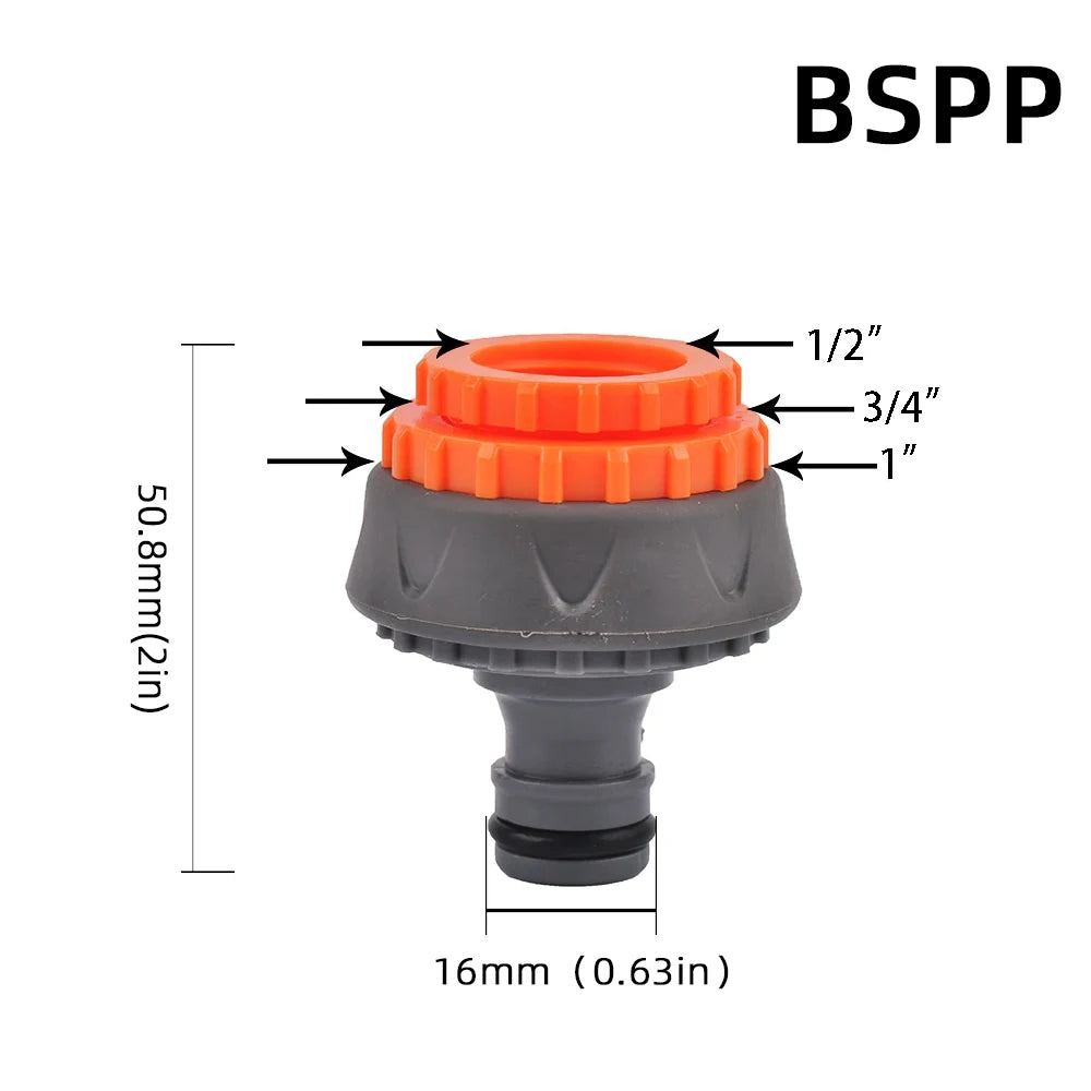 1-Pcs 1/2" 3/4" 1" Garden Hose Quick Connect Adapters -EU BPS Threaded Fittings for Faucets, Spray Guns & Watering Systems
