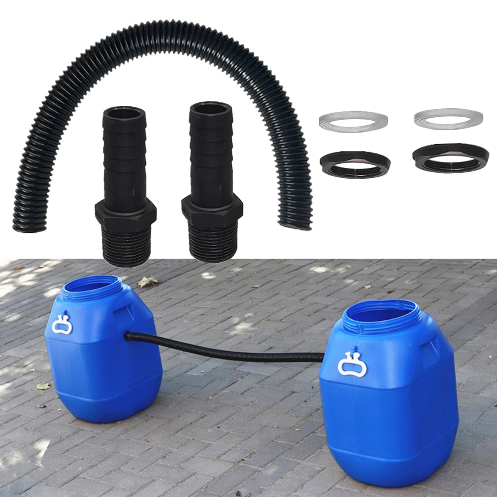 Rain Barrel Linking Kit, 25 mm Connectors with 50 cm Pipe