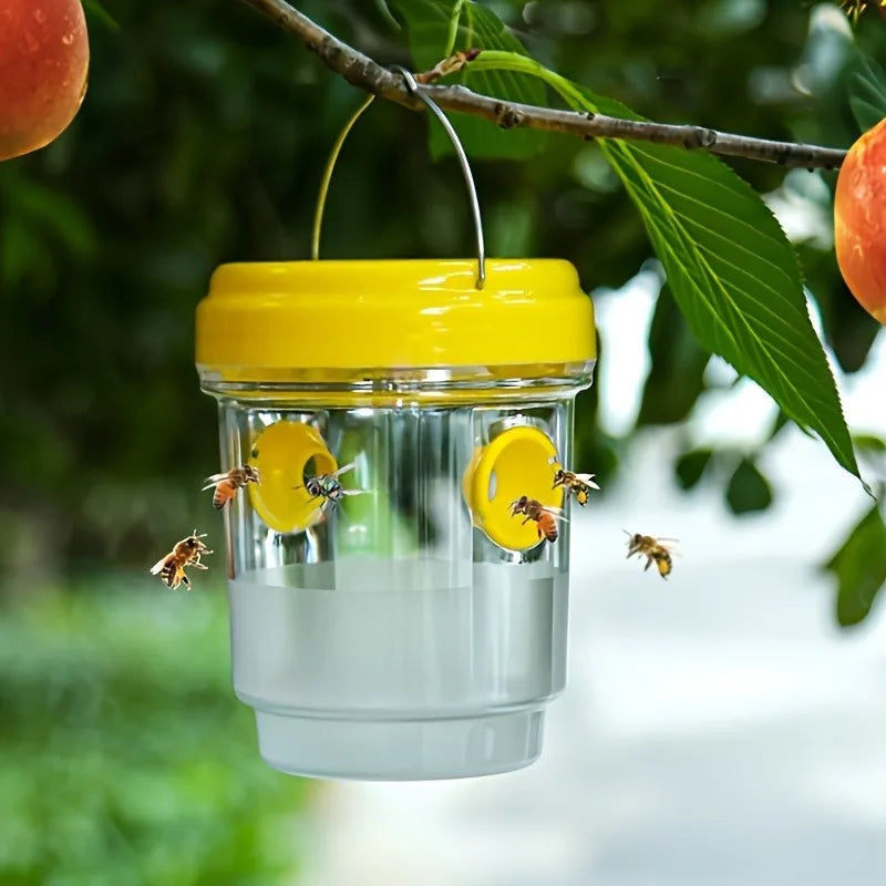 Clear Plastic Outdoor Insect Trap with Lid Fruit Fly Wasp Catcher Transparent Reusable Pest Control Tool for Home Garden Yard