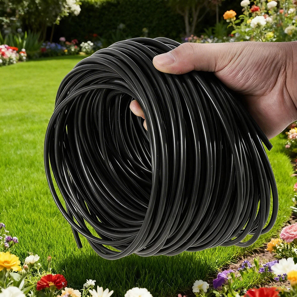 Black 3/5 mm micro drip tubing roll with hole punch