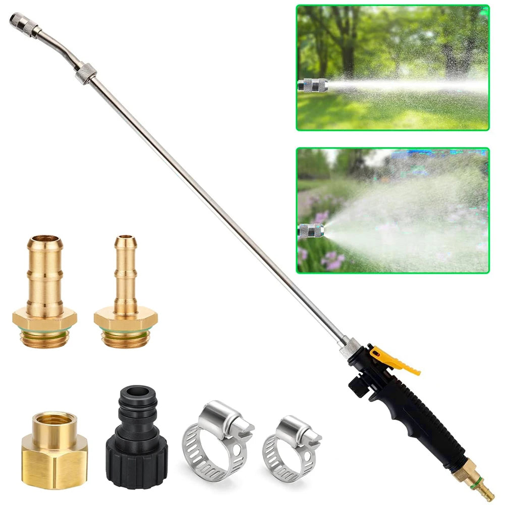 73/30cm Stainless Steel Watering Wand Sprayer with 3/8" Brass Barb Connector - Durable Adjustable Lightweight Garden Hose Nozzle