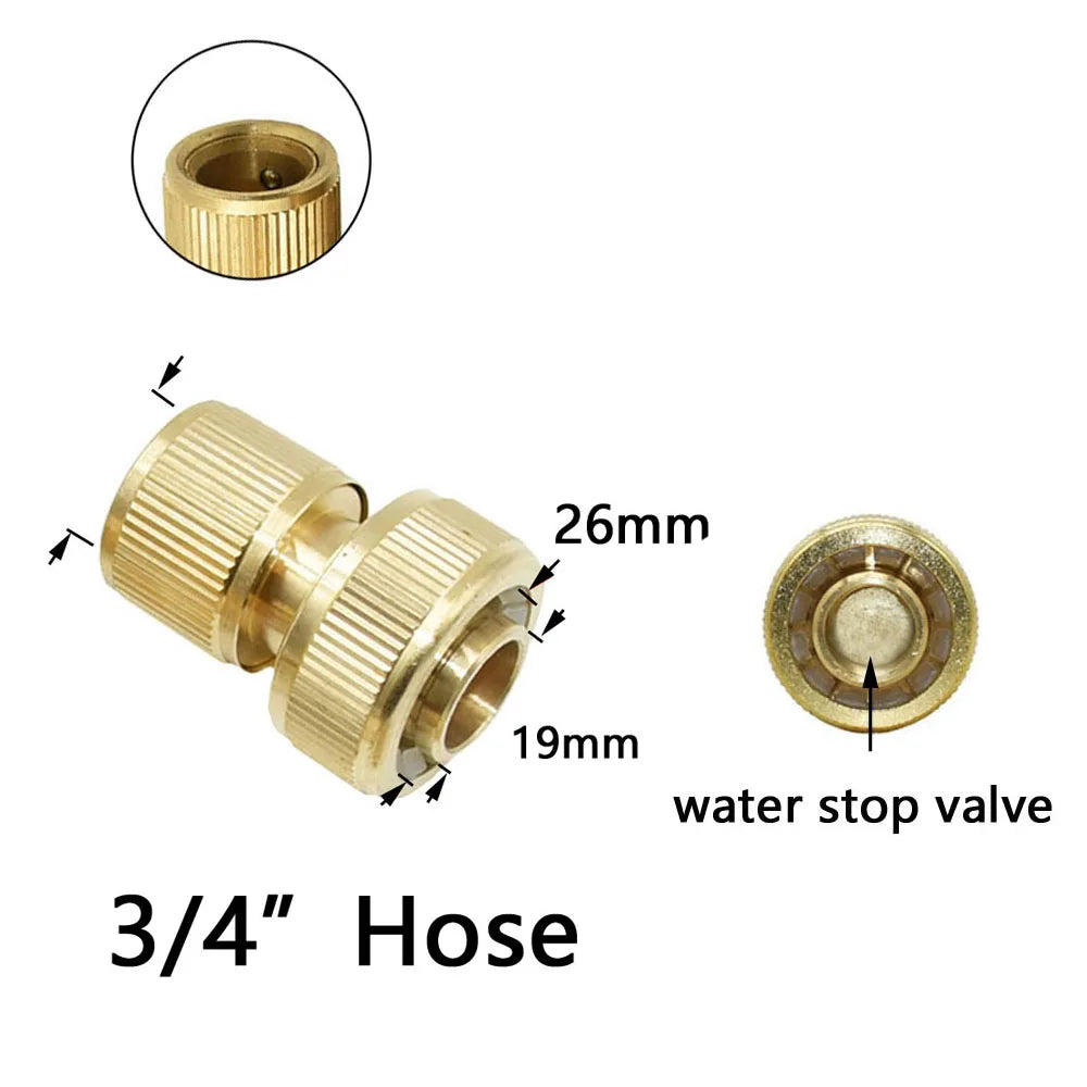 1/2" 3/4" 1" Thread Brass Quick Connector Garden Watering Adapter Drip Irrigation Copper Hose Quick Connector Fittings 1 Pcs