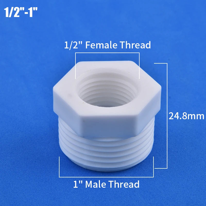1/2" 3/4" 1" Male/Female Thread Reducer Joint Bushing Connector Garden Irrigation Water Pipe Fittings Aquarium Tank Nipple Joint