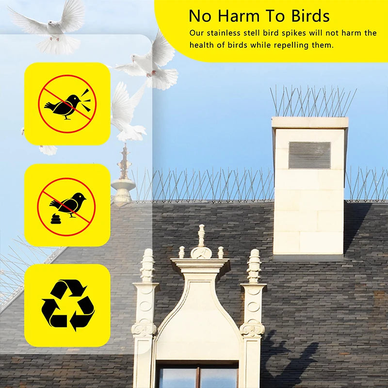 Bird Spikes Repellent Supplies Against Pigeons Crows Repeller Outdoor Defense Scare Birds Garden Scarecaper Outside Anti Gadgets