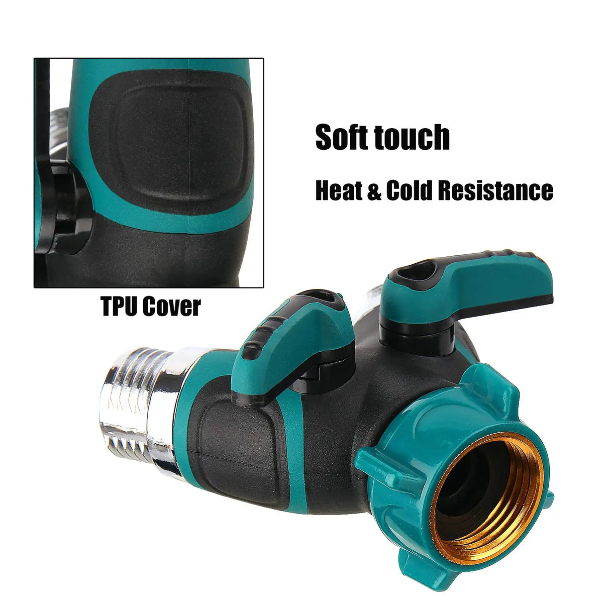 Y Hose Splitter for Outdoor Faucets, 3/4 in, US or EU Thread