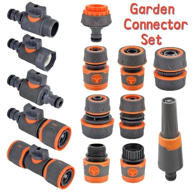 Garden Hose Quick Connector 1/2 3/4 1 Inch Pipe Coupler Stop Water Connector 16/20/32mm Repair Joint Irrigation System Fitting
